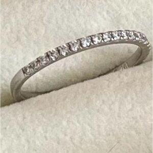 Sterling Silver Half Eternity Band with Cubic Zirconias | Size 6